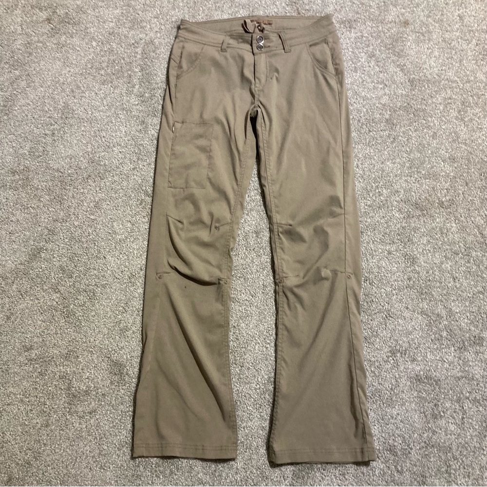 PrAna Pants Womens 4 Beige Halle II Straight Roll Up Snap Stretch Outdoor Hiking